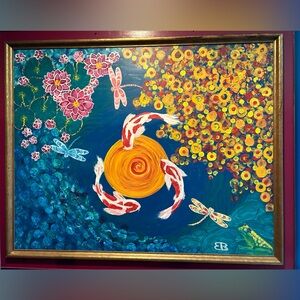 Original oil painting “Coy reflections”, 55”x45”, signed by me, Lena Vanzo